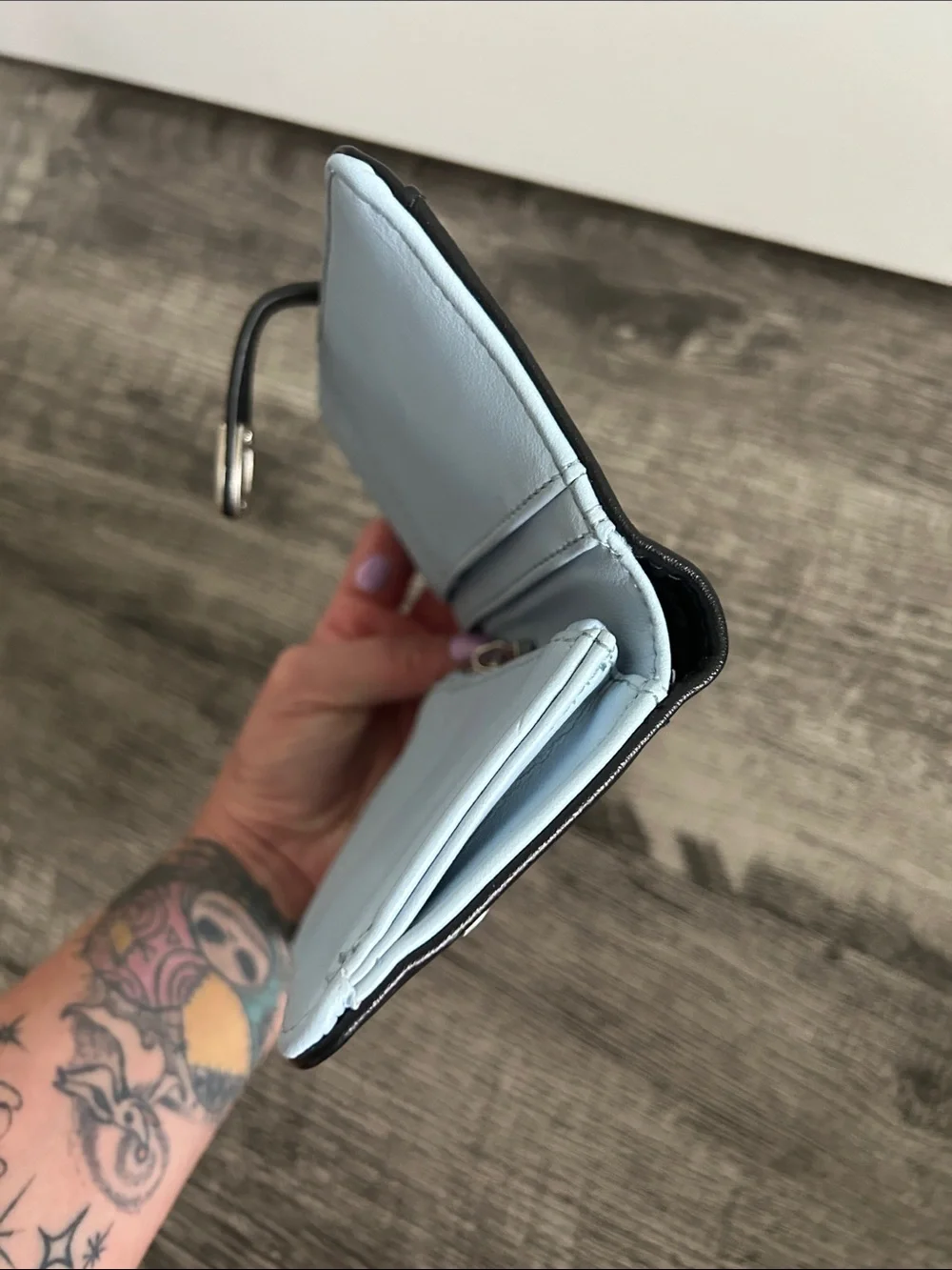 Steve Madden Black Leather Snap-Closure Wallet